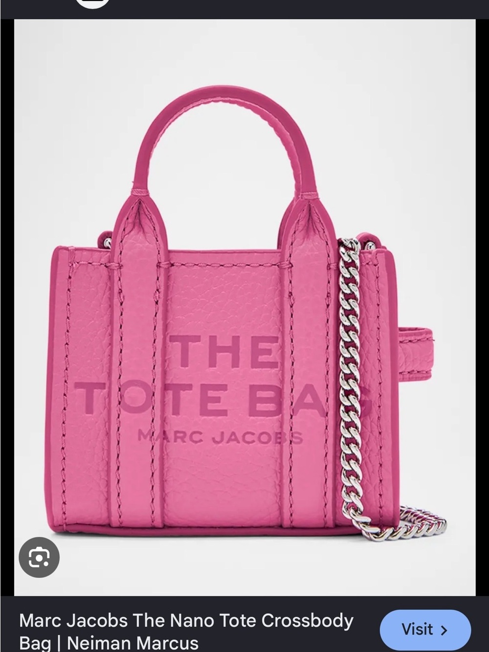 Marc Jacobs Pink Nano Tote Crossbody with Chain Strap - Picture 2 of 4